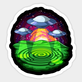 Alien Abduction Crop Circles Sticker